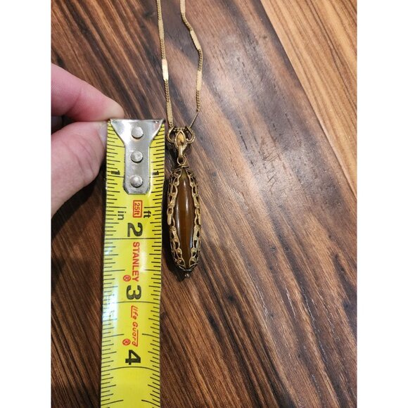 Jan Michaels Victorian Revival Style Pendant Necklace Carnelian Stone Signed - Picture 10 of 16